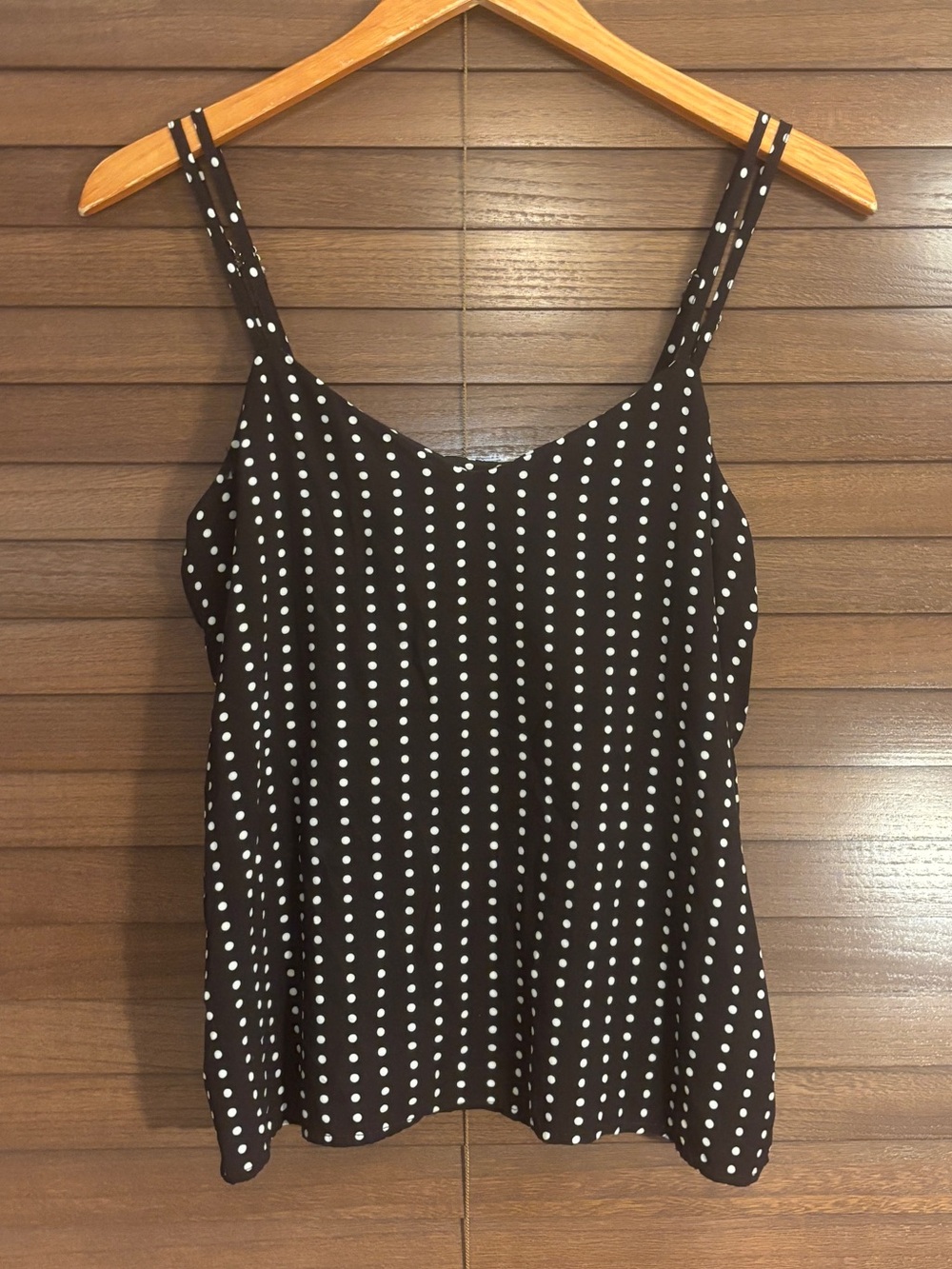 Edit by Jason Wu Black & White Polka Dot V-Neck Cami Tank Top Size S